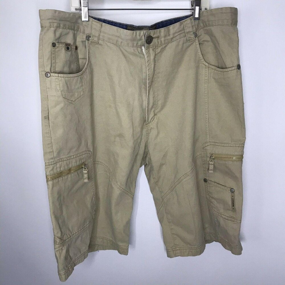 Raider Anonymous Cargo Shorts Mens 42 Beige Vacation Outdoor Hiking Casual